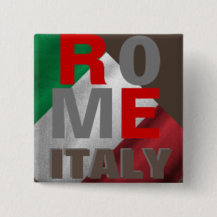 rome italy 15 cm square badge
