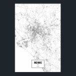 Rome, Italy (black on white) Poster<br><div class="desc">Intricate posters of cities outlined only by their roads in beautiful detail. Routelines artwork copyright ©2012 Nicholas Rougeux. Map data outside the US is © OpenStreetMap (http://www.openstreetmap.org) contributors, CC BY-SA (http://creativecommons.org/licenses/by-sa/2.0/).</div>