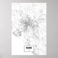 Rome, Italy (black on white)