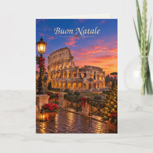 Rome Italy Buon Natale Holiday Card