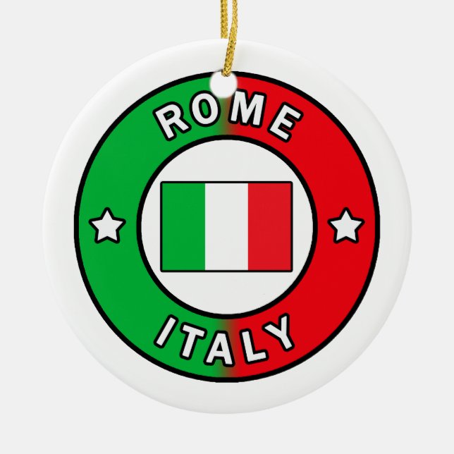 Rome Italy Ceramic Tree Decoration (Front)