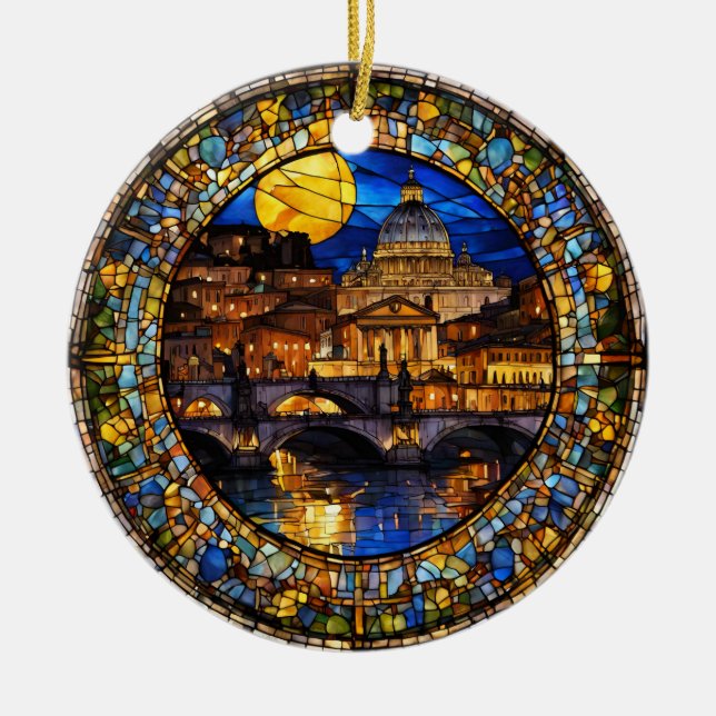 Rome Italy Ceramic Tree Decoration (Front)