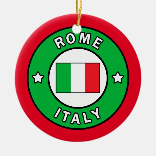 Rome Italy Ceramic Tree Decoration (Front)