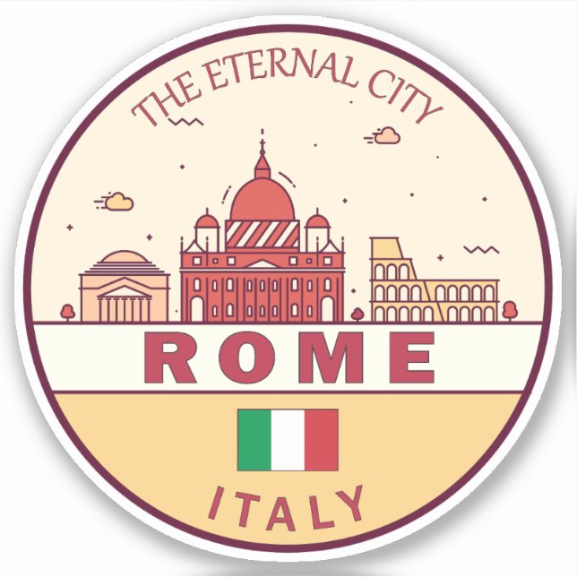 Rome Italy City Skyline Emblem (Front)