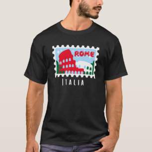 Rome Italy Coliseum Stamp Italophile Souvenir T-Shirt
