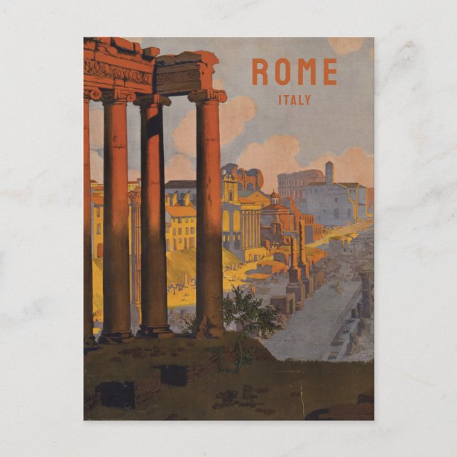 Rome Italy Coliseum Vintage Travel Postcard (Front)