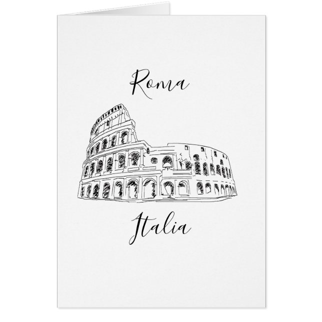 Rome Italy Colosseum Illustration Card (Front)