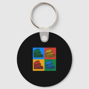 Rome Italy Colosseum Pop Art Colors Portrait Trave Key Ring