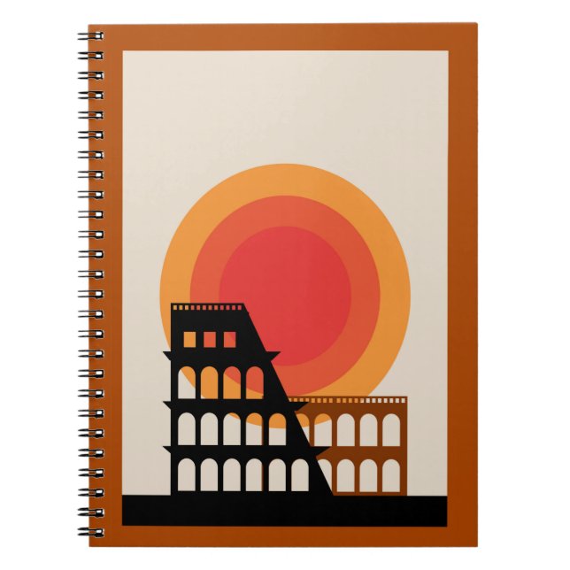 Rome, Italy Colosseum Postcard Unedited Vintage Notebook (Front)