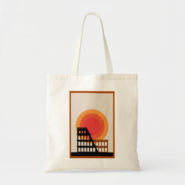 Rome, Italy Colosseum Postcard Unedited Vintage Tote Bag (Front)
