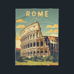 Rome Italy Colosseum Travel Art Vintage Fleece Blanket<br><div class="desc">Rome Colosseum vector art design. Rome is located in the central-western portion of the Italian Peninsula,  within Lazio,  along the shores of the Tiber.</div>