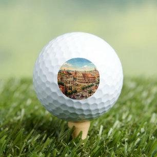 Rome Italy Colosseum Travel Art Vintage Golf Balls