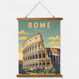 Rome Italy Colosseum Travel Art Vintage Hanging Tapestry