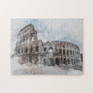 Rome Italy Colosseum Travel Art Vintage Jigsaw Puzzle