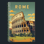 Rome Italy Colosseum Travel Art Vintage Notebook<br><div class="desc">Rome Colosseum vector art design. Rome is located in the central-western portion of the Italian Peninsula,  within Lazio,  along the shores of the Tiber.</div>
