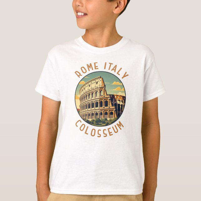 Rome Italy Colosseum Travel Art Vintage T-Shirt (Front)