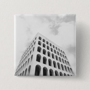 Rome Italy, EUR Palazzo del Lavoro 15 Cm Square Badge