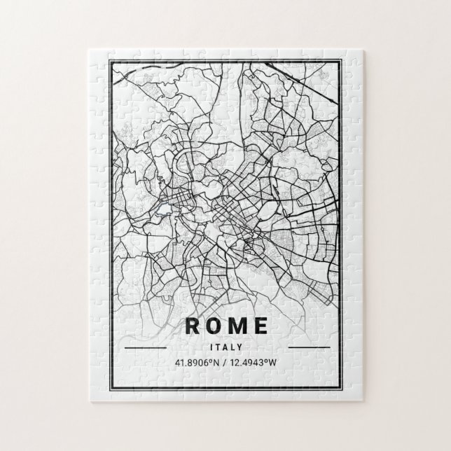Rome Italy Europe City Map Modern Minimalist Art Jigsaw Puzzle (Vertical)