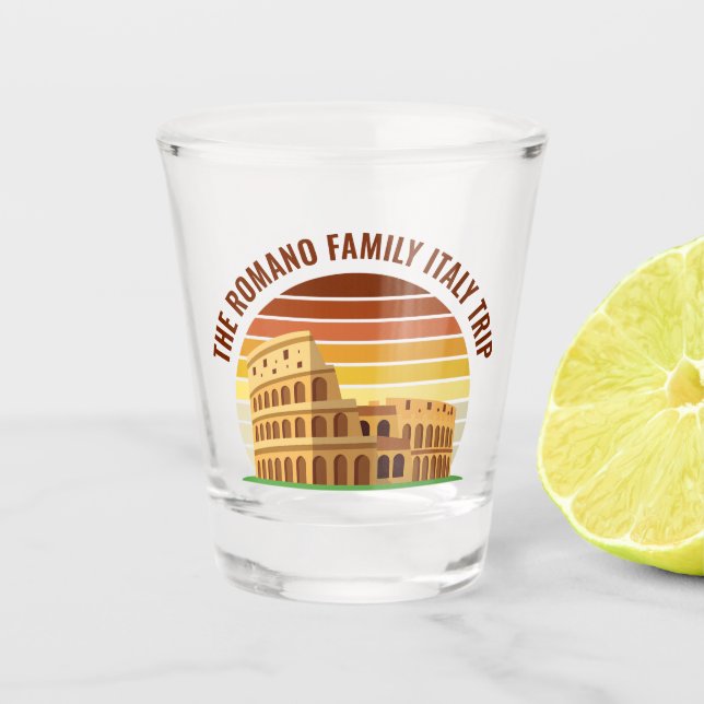 Rome Italy Family Trip Colosseum Sunset Custom Shot Glass (Front)