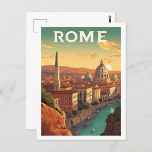 Rome Italy Famous Vintage Travel Place Postcard
