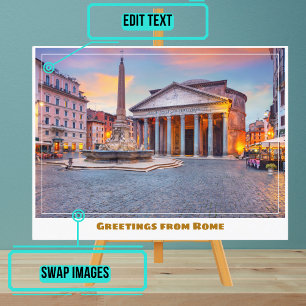 Rome Italy Featuring the Pantheon Postcard