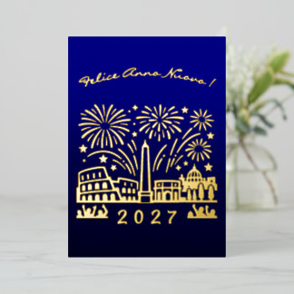 Rome Italy Fireworks Felice Anno Nuovo 2027 Gold