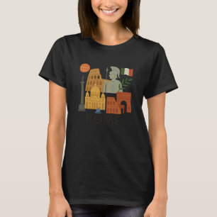 Rome Italy Landmarks Graphic Tee Travel Roma Itali
