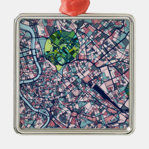 Rome Italy Map Metal Tree Decoration