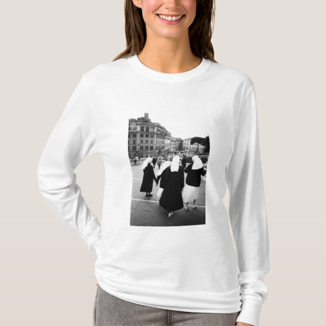 Rome Italy, Nun Patrol! (NR) T-Shirt (Front)