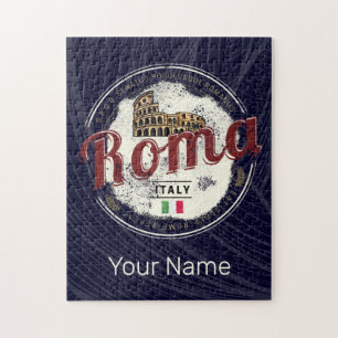 Rome Italy Retro Colosseum Vintage Holiday Jigsaw Puzzle
