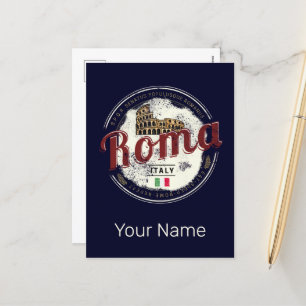 Rome Italy Retro Colosseum Vintage Holiday Postcard
