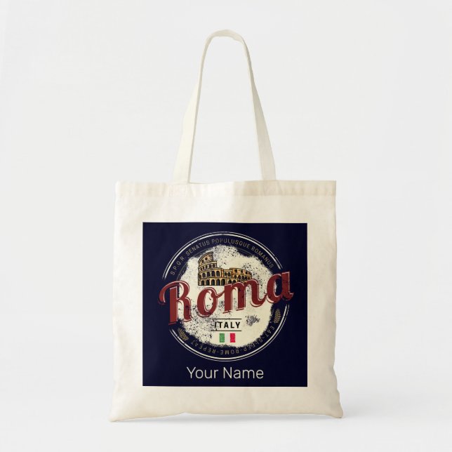 Rome Italy Retro Colosseum Vintage Holiday Tote Bag (Front)