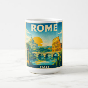 Rome Italy Retro Travel Poster Coffee Mug