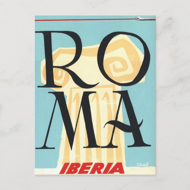 Rome Italy Roma Ionic Column Vintage Travel Postcard (Front)