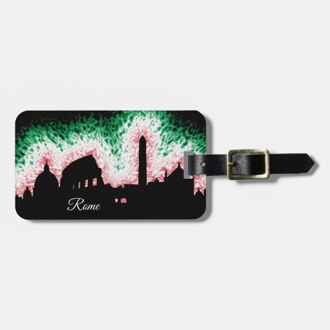 Rome Italy Silhouette Luggage Tag (Front Horizontal)