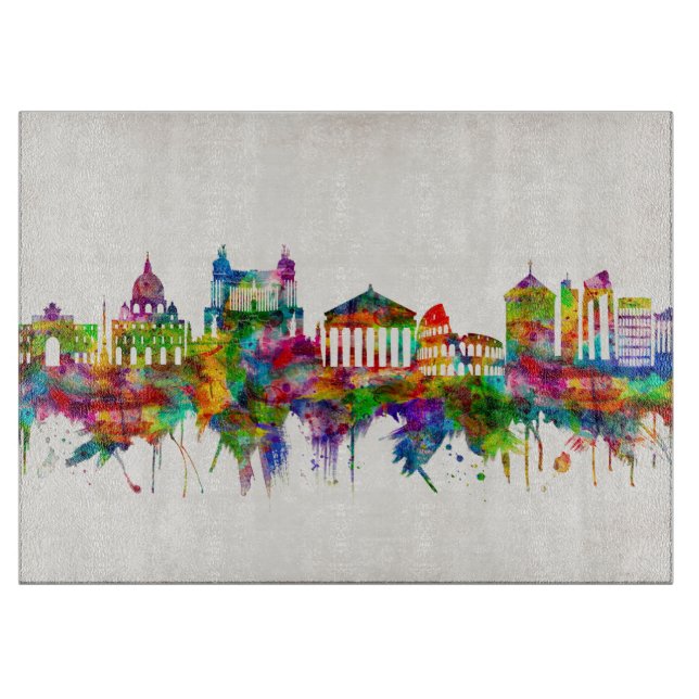 Rome Italy Skyline Cutting Board (Front)