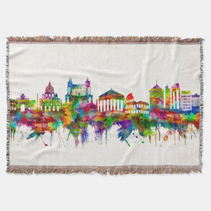 Rome Italy Skyline Throw Blanket