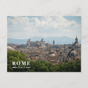 Rome Italy Skyline View with Pantheon Dome Holiday Postcard