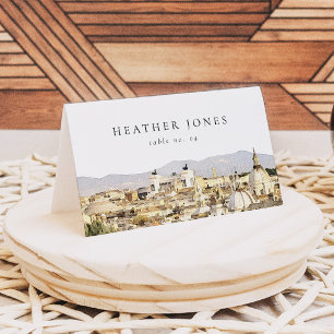 Rome Italy Skyline Wedding Place Cards