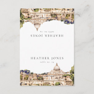 Rome Italy Skyline Wedding Place Cards