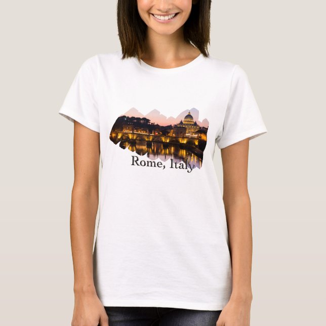 Rome, Italy: The Romantic City at Night T-Shirt (Front)
