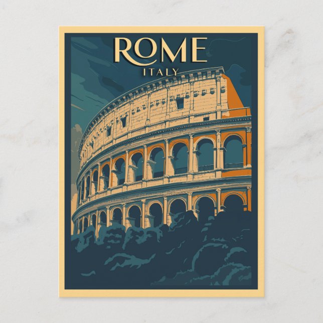 Rome Italy Vintage Colosseum Postcard (Front)