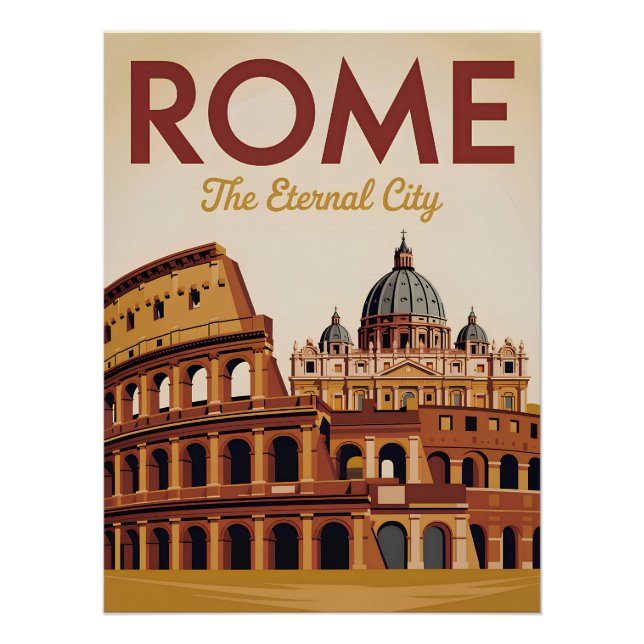 Rome Italy vintage Poster (Front)
