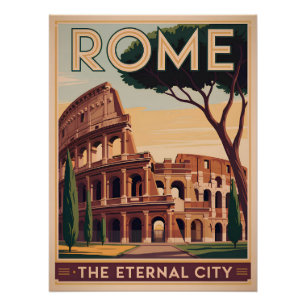 Rome Italy vintage Poster
