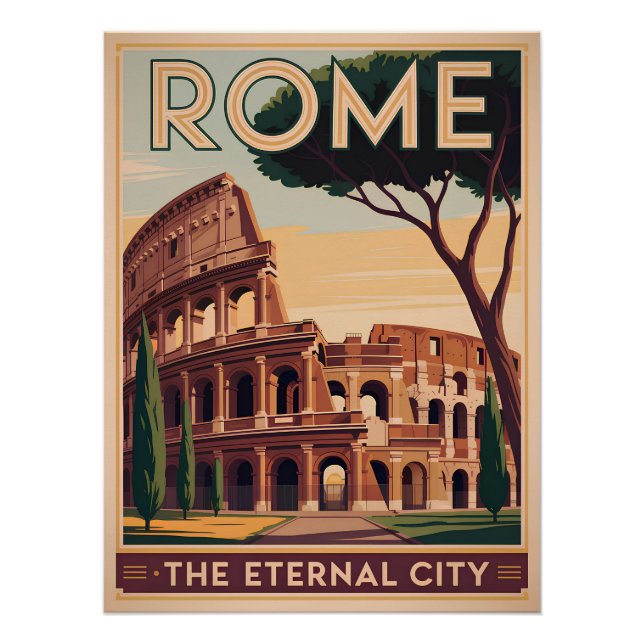 Rome Italy vintage Poster (Front)