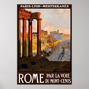 Rome Italy Vintage Travel Poster