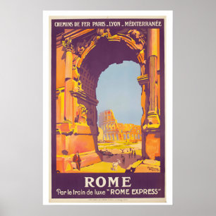 Rome Italy Vintage Travel Poster - Framed