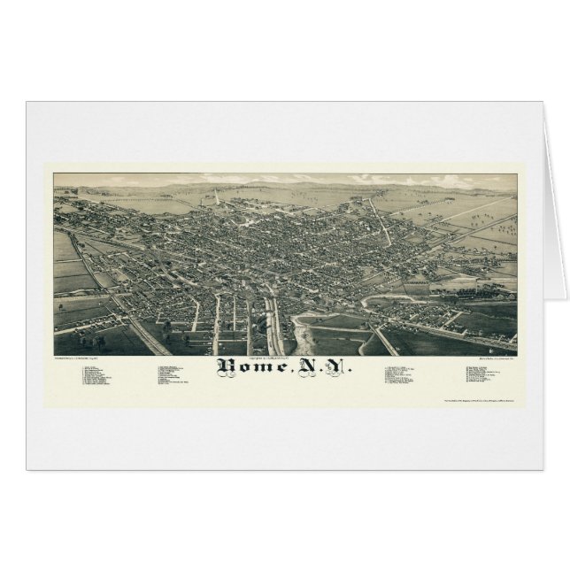 Rome, NY Panoramic Map - 1886 (Front Horizontal)