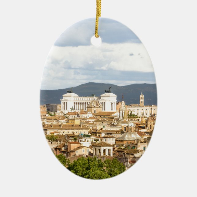 Rome panorma day in the summer ceramic tree decoration (Front)