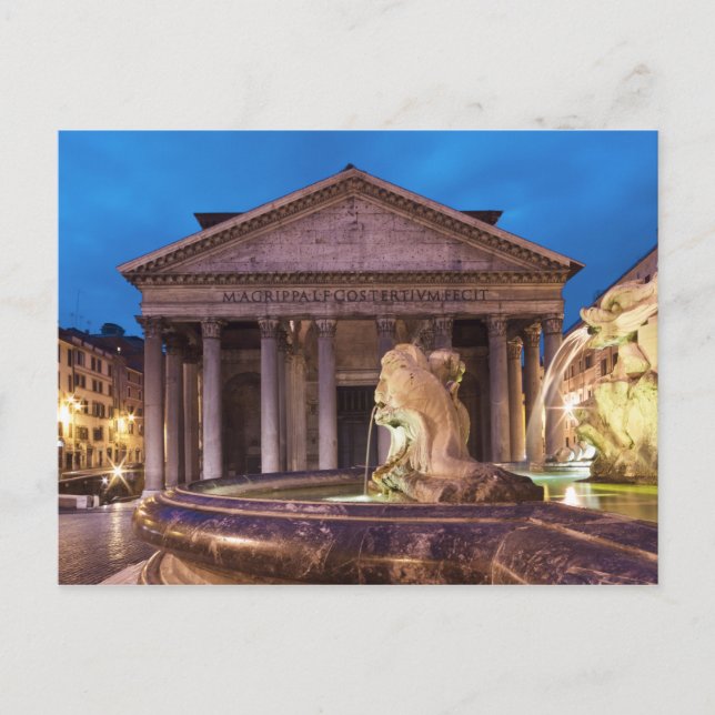 Rome - Pantheon at night postcard (Front)